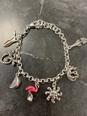 Brighton Florida State Themed Charm Bracelet Silverplated